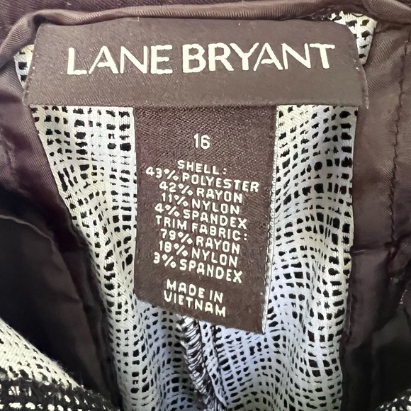 Lane Bryant Plus Lena Grid Print Bootcut Pants Black White Career Work Size 16 - Picture 4 of 12